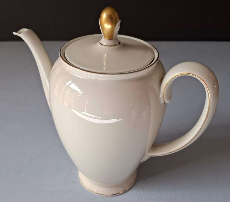 Rosenthal Coffee Pot, Sugar Bowl and Milk Creamer with Gold Knobs