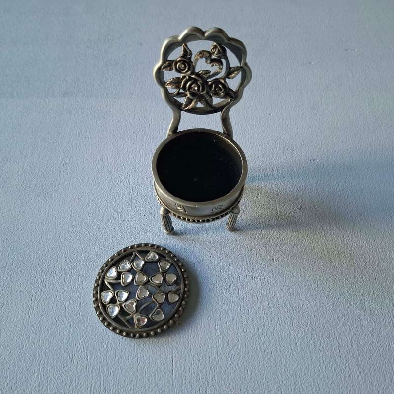 Two Pewter Dressing Table Trinket Boxes