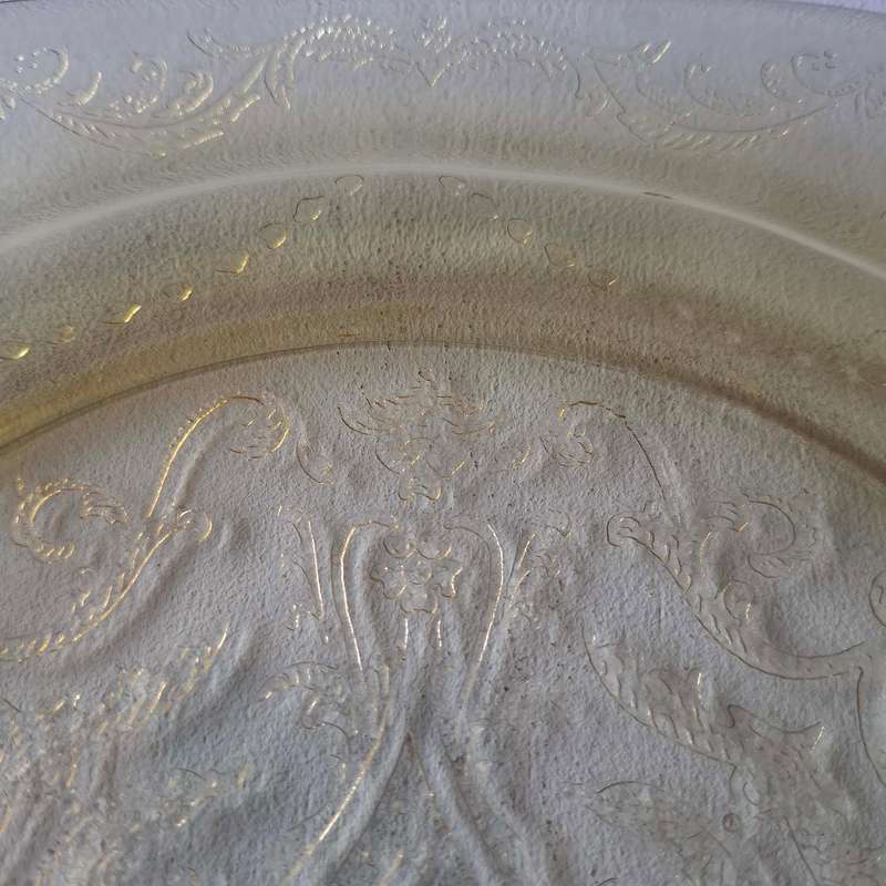 Vintage Indiana Glass Recollection Yellow Amber Plate