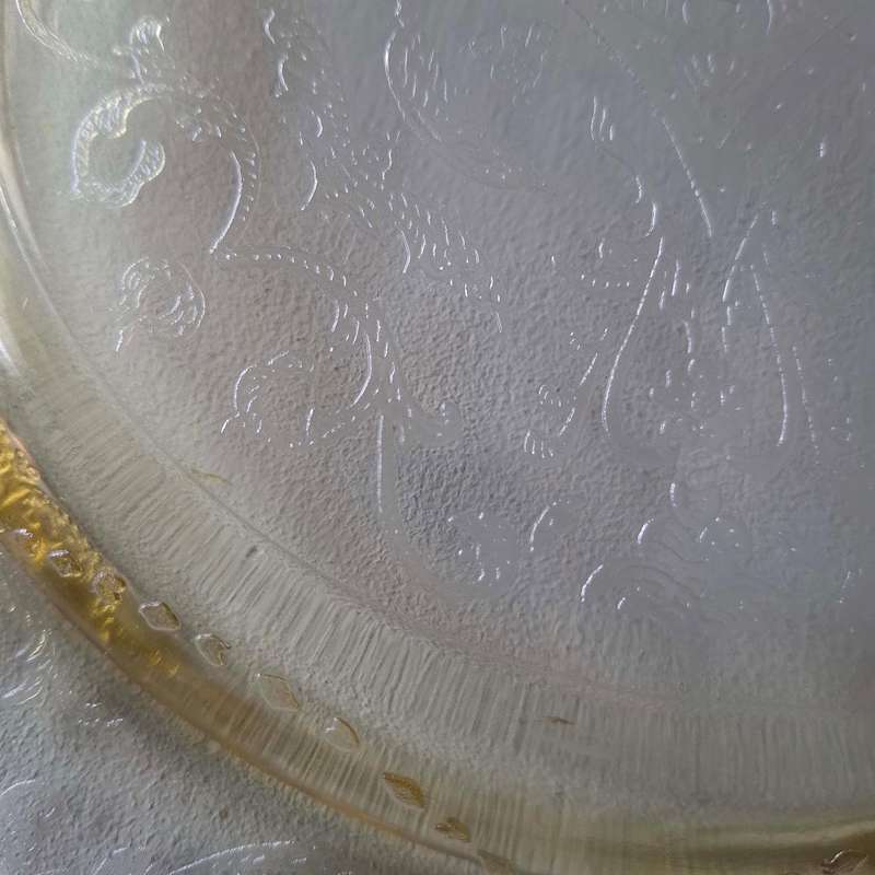 Vintage Indiana Glass Recollection Yellow Amber Plate