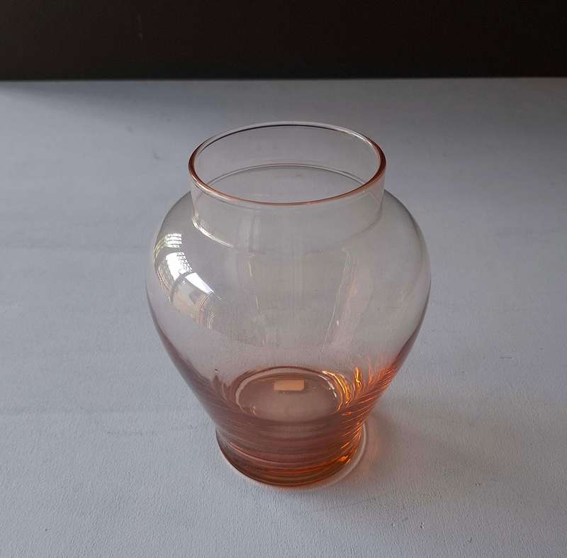 Vintage Pink Glass Vase