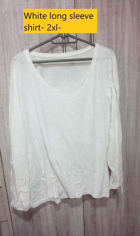 long sleeve t shirt white- 2xl