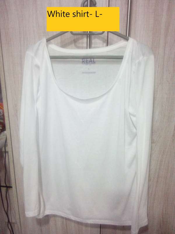 long sleeve t shirt white- 2xl