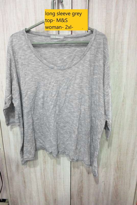 greyand white M&S shirt