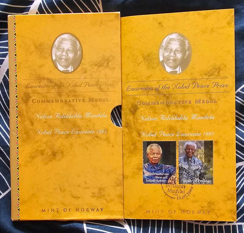 Nelson Mandela signed Nobel Laurates Medal set