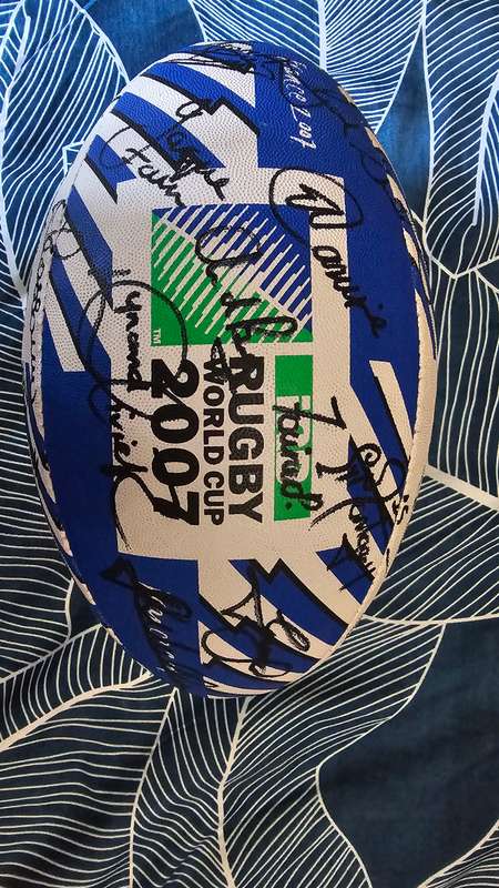 Rugby World Cup Rugby Balls 95, 07, 2019 and 2023 signed by full Squads