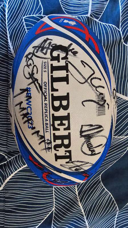 Rugby World Cup Rugby Balls 95, 07, 2019 and 2023 signed by full Squads