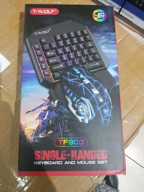 T-Wolf TF900 Single-Handed RGB Keyboard and Mouse Combo