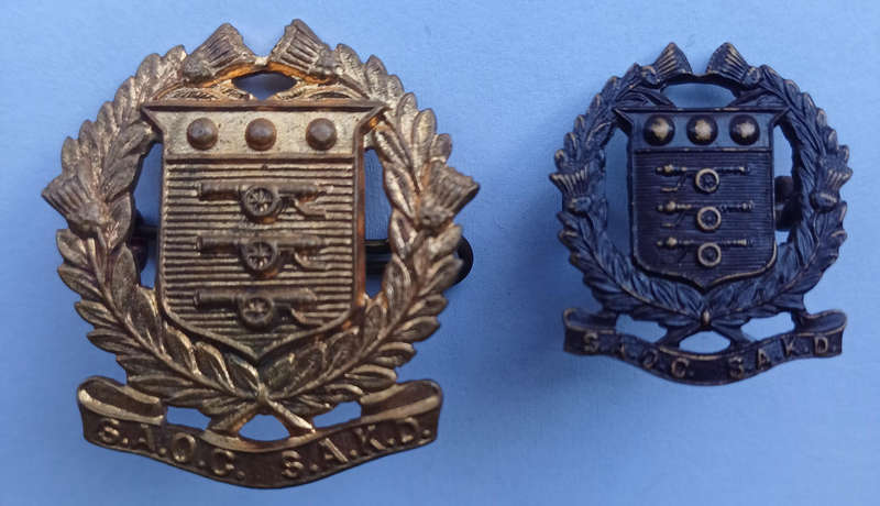SA Ordanance Corps Cap Badge & Collar (Post 1933)