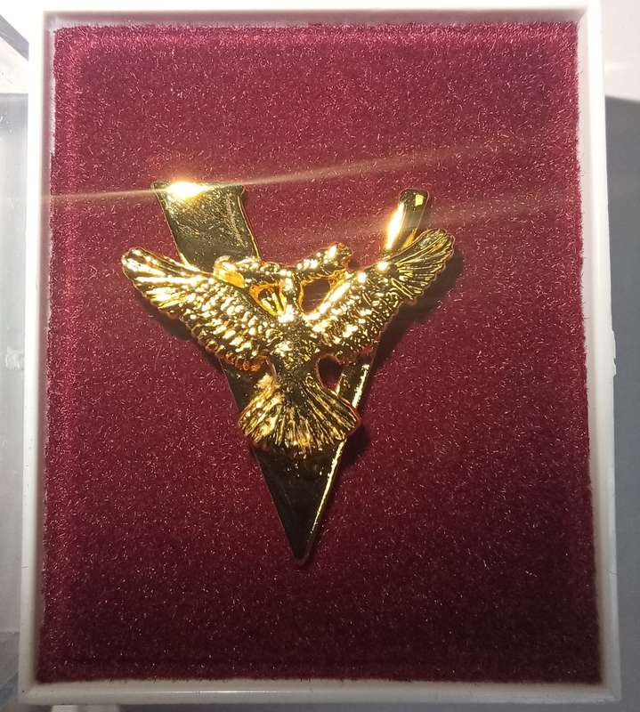 WW2 VICTORY LAPEL BADGE (HONOURABLE SERVICE LAPEL BUTTON) + BOX