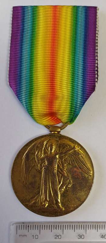 WW1_VICTORY MEDAL & RIBBON (FULL SIZE) - PTE. E.S. SMITH_12 TH  S.A.I.