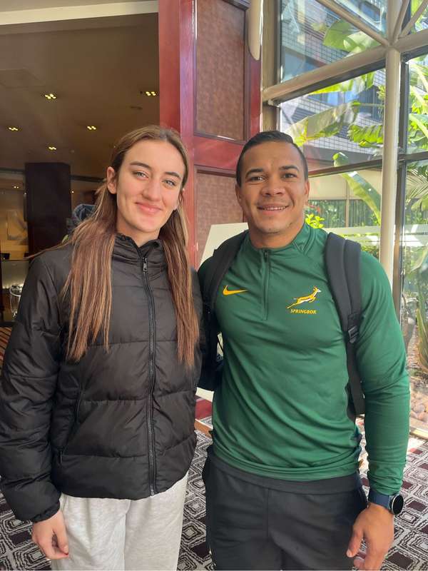 A signed collage of Cheslin Kolbe's "Magic Moments"