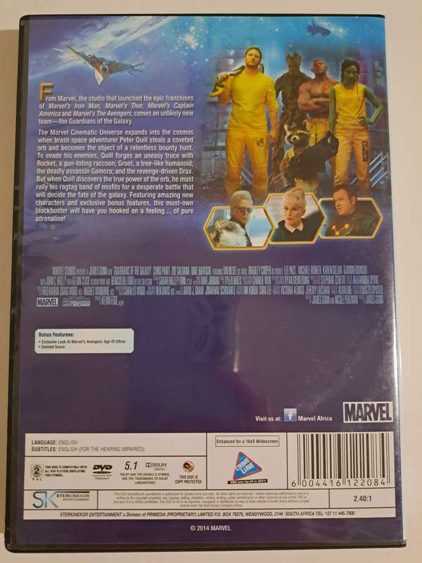 Guardians of the Galaxy DVD (2014)