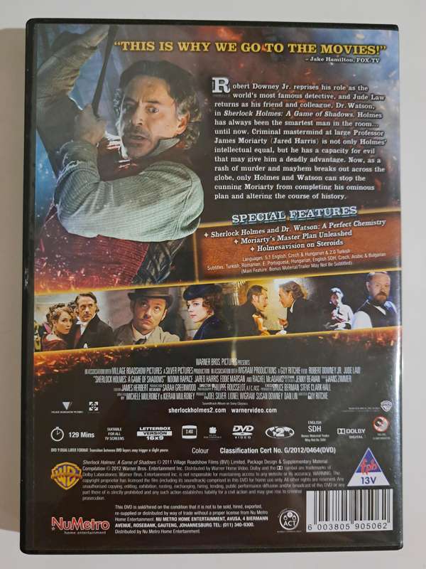 Sherlock Holmes 2 : A Game of Shadows DVD (2011)