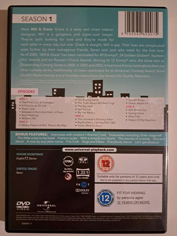 Will & Grace season 1 - 4 DVD boxset (1999-2002)