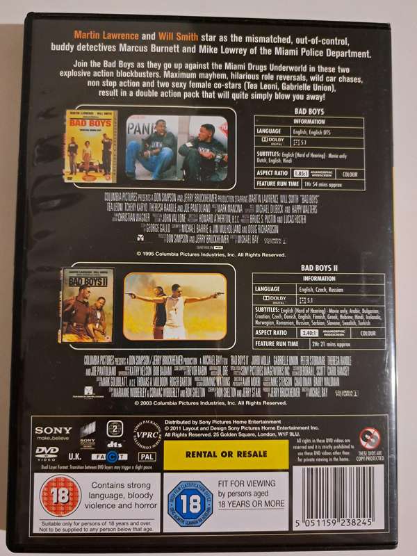 Bad Boys 1 & 2 DVD boxset (1995/2003)