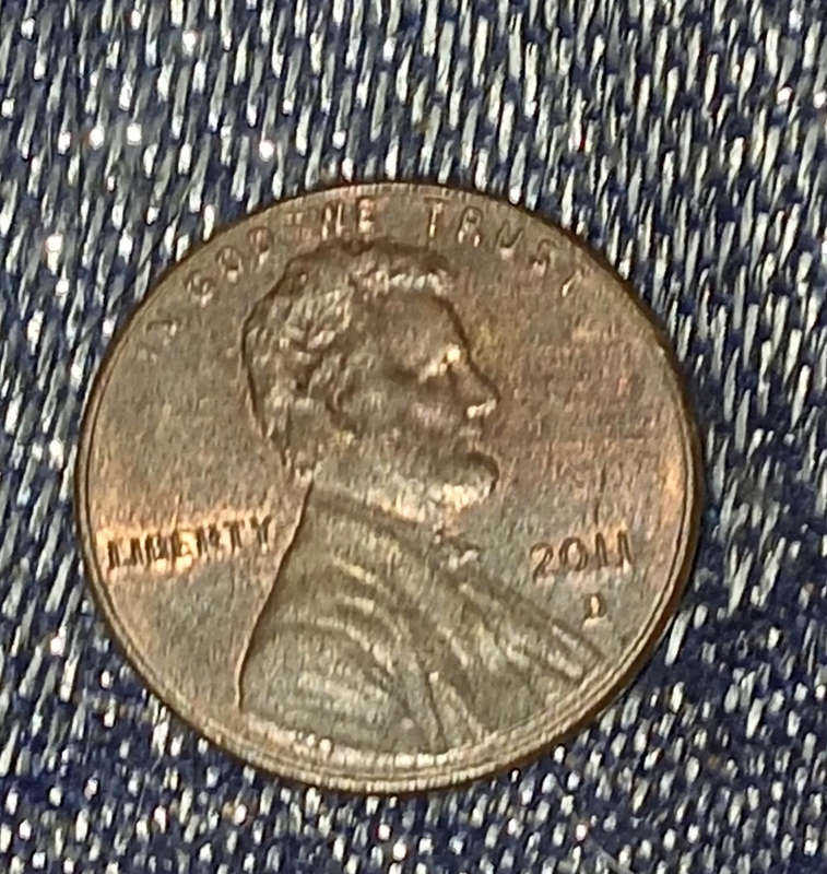 DOUBLE DIE ERROR 2011 D shield penny USA