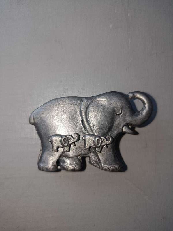 Vintage Torino Pewter Elephant Jewellery Brooch and earrings