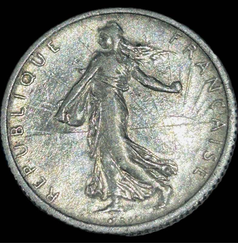 1917 SILVER ONE FRANC -VIVA LE FRANCE