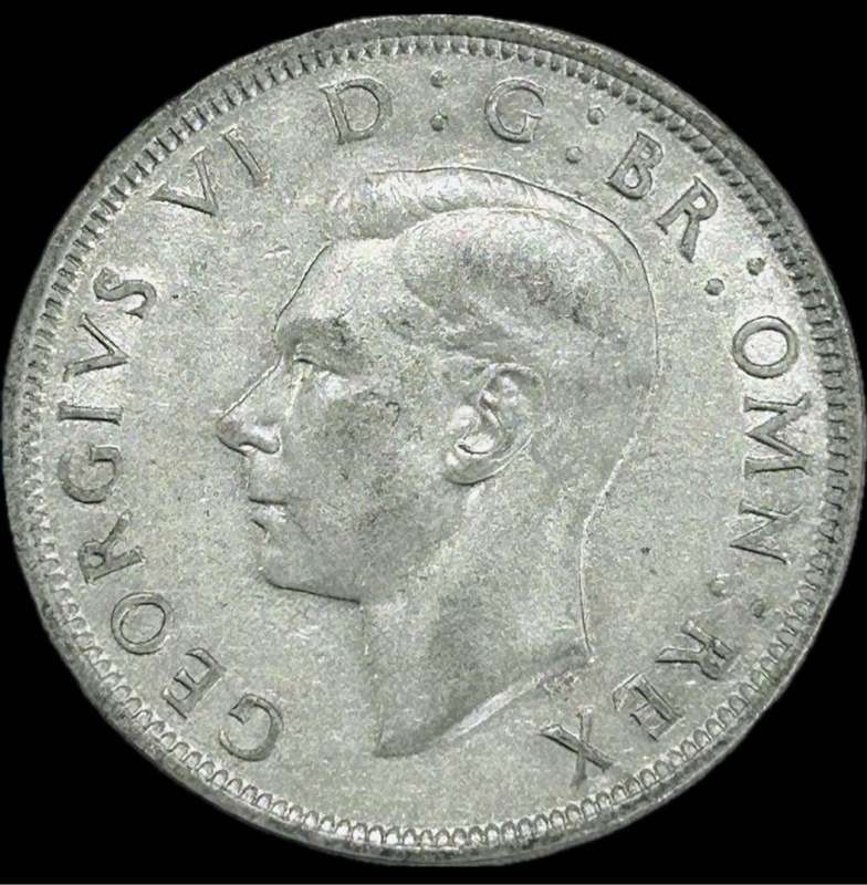 1942 SILVER BRITISH HALF CROWN BEAUTIFUL COIN