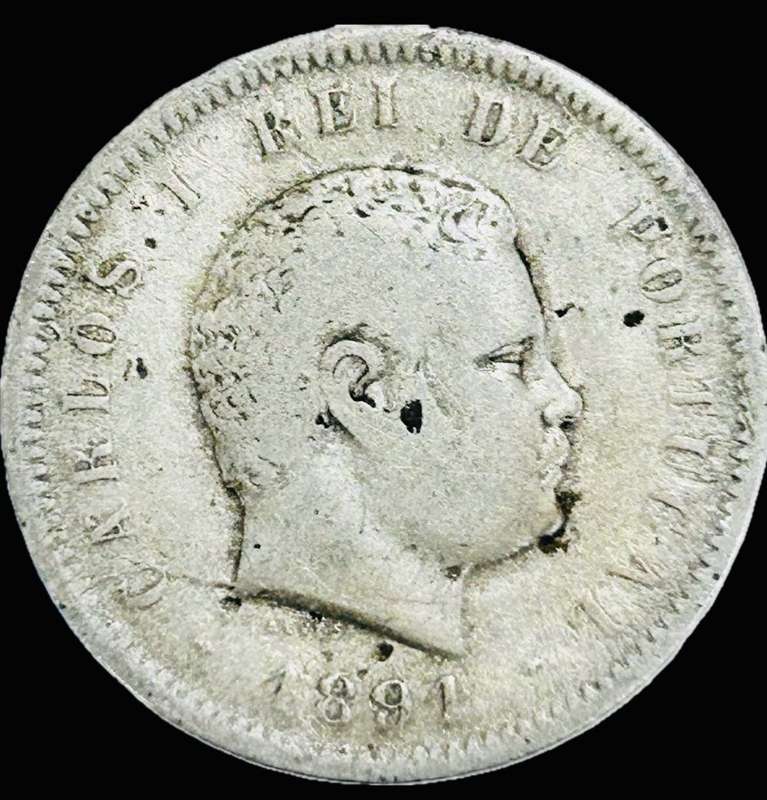 1891 SILVER 200 RÉIS - Charles I PORTUGAL