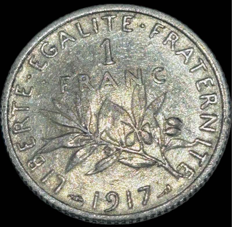 1917 SILVER ONE FRANC -VIVA LE FRANCE