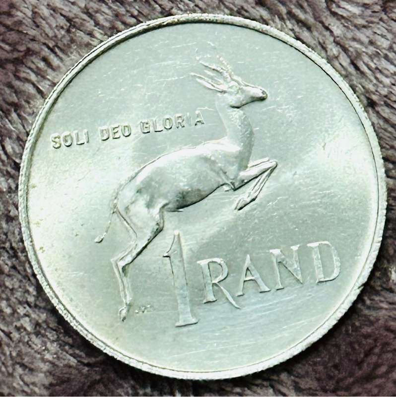 1967 R1 UNCIRCULATED VERWOERD AFRIKAANS LEGEND SPOTLESS LOW MINTAGE 10 000