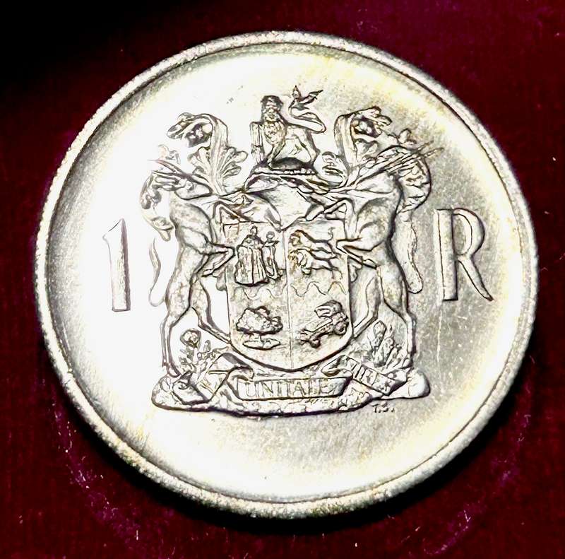 1969 Dönges (English Legend), Silver R1 Coin from South Africa