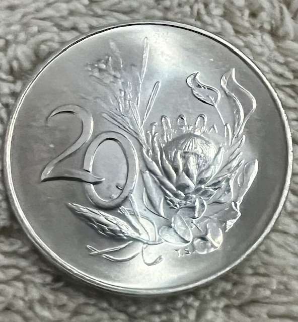 South Africa 20 cents, Legend in English