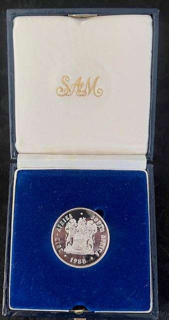 1988 South Africa One Rand, 500th Anniversary - Travels Bartolomeu Dias - Proof in SA Mint Box