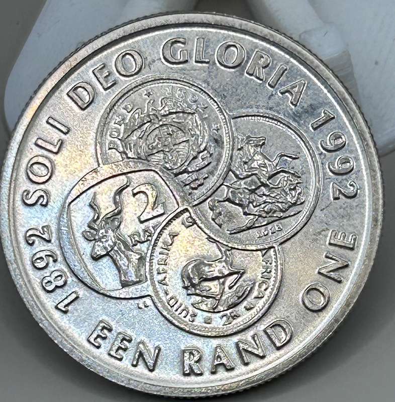 1992 PROTEA R1 UNC "SOLI DEO GLORIA" IN RED SA MINT BOX - LOW MINTAGE 5876