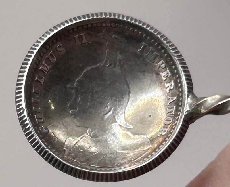 1913 DEUTSCH-OSTAFRIKA 1/4 RUPEE SILVER COIN TEASPOON (4,45 GRAMS SILVER)