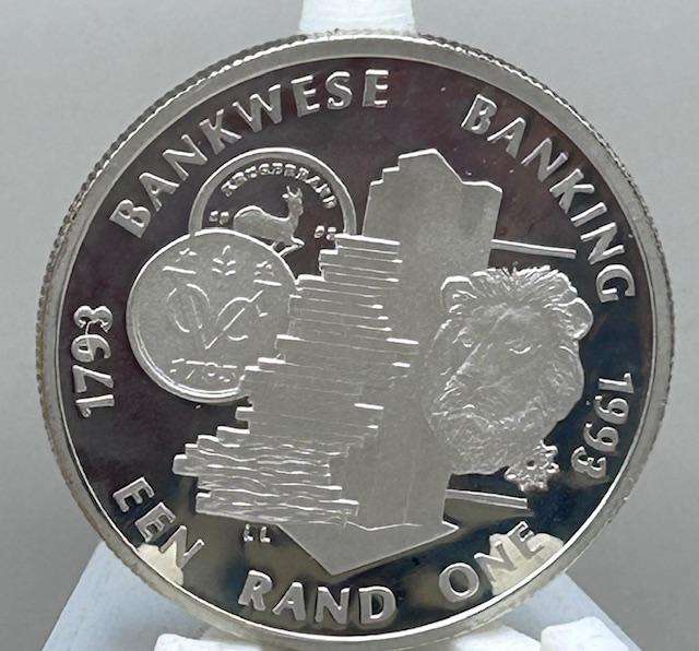 1993 SILVER PROOF - BANKING- ONE RAND COIN BEAUTIFULL COIN