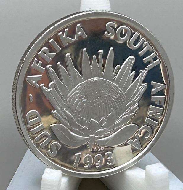 1993 SILVER PROOF - BANKING- ONE RAND COIN BEAUTIFULL COIN
