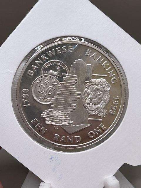 1993 SILVER UNCIRCULATED- BANKING - ONE RAND COIN SPOTLESS
