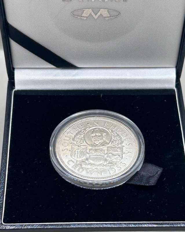 PROOF 1953 SOUTHERN RHODESIA CROWN ONLY 1500 MINTED SCARES AND NONE ON MARKET