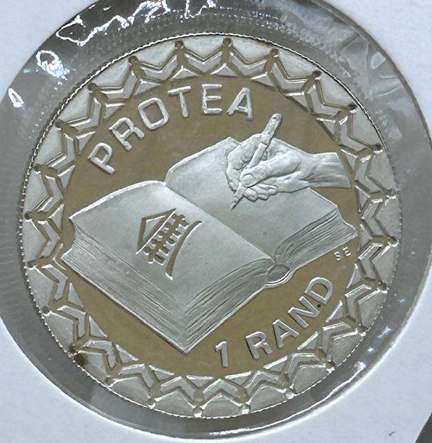 1996 SILVER PROOF - CONSTITUTION - ONE RAND (SEE DESCRIPTION) IN COIN FLIP SPOTLESS