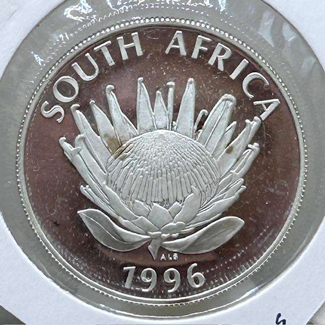1996 SILVER PROOF - CONSTITUTION - ONE RAND (SEE DESCRIPTION) IN COIN FLIP SPOTLESS