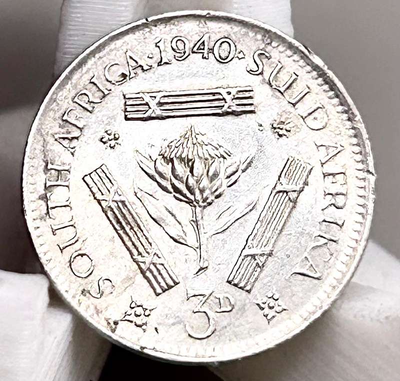 1940 UNION THREE PENCE SILVER COIN