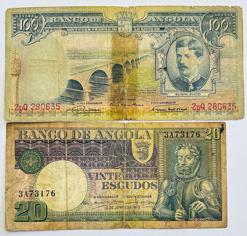 ANGOLA TWO SCARES VINTAGE COLLECTABLE BANKNOTES A MUST HAVE