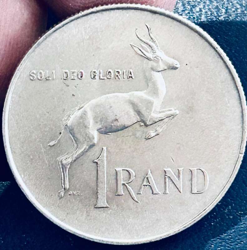 1966 ONE RAND ENGLISH LEGEND (80%) silver BEUTYFUL COIN