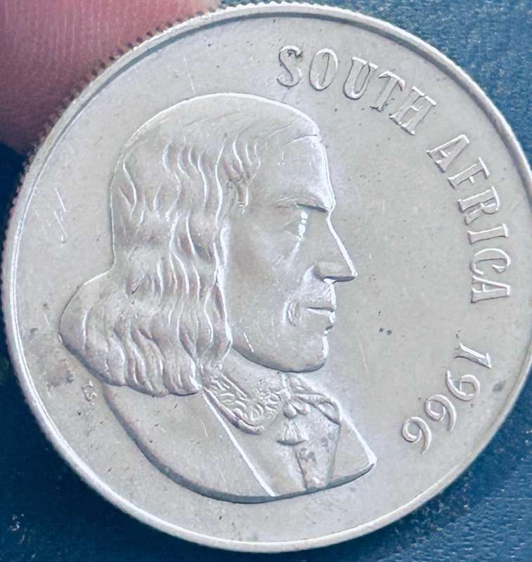 1966 ONE RAND ENGLISH LEGEND (80%) silver BEUTYFUL COIN