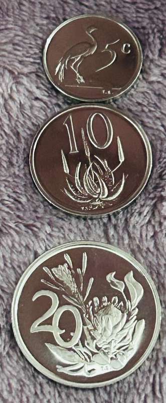 1975 PROOF SET OF 5, 10 and 20cent PACKAGE, SPOTLESS COINS