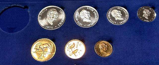 1976 SA Brilliant Partial Proof Set spotless coins no One Rand