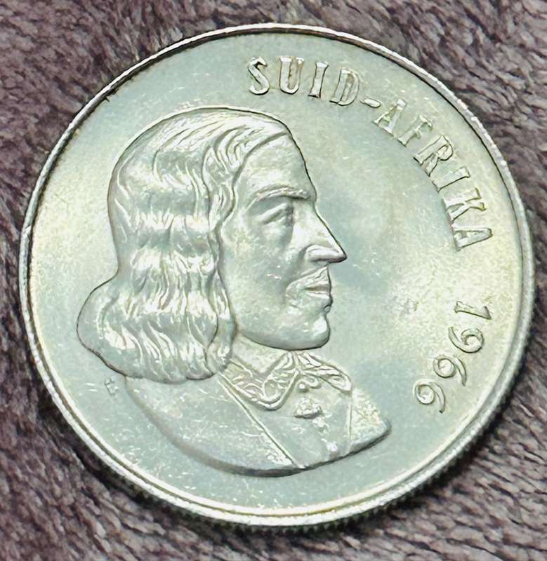 1966 R1 SILVER AFRIKAANS LEGEND LOW MINTAGE 10 000