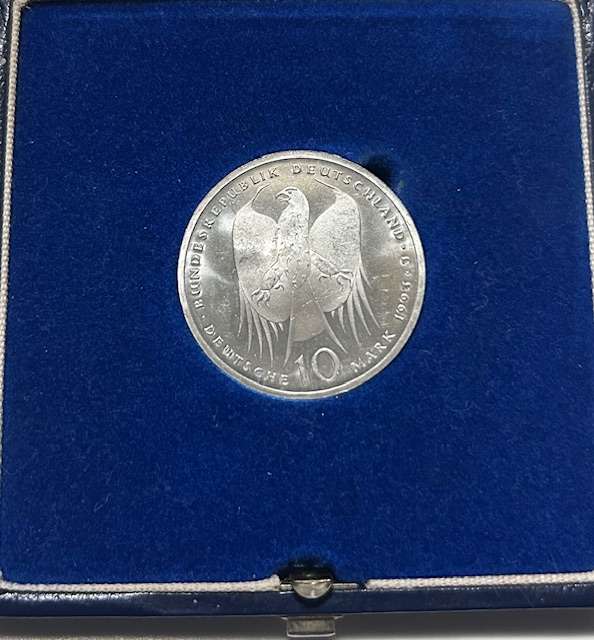 1993 SILVER 10 DEUTSCHE MARK PROOF (STUTTGART Non-circulating coin) low mintage