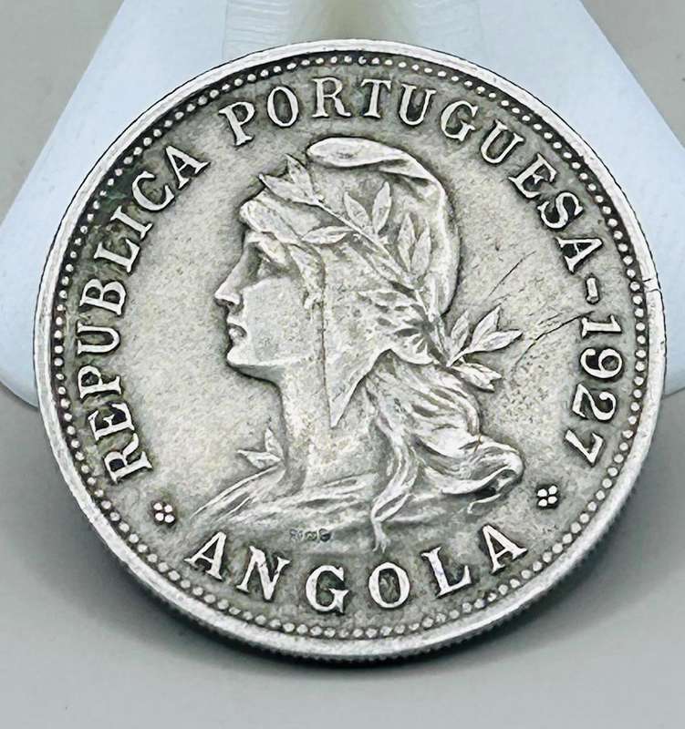 1927 ANGOLA 50 CENTAVOS SCARES AND COLLECTABLE