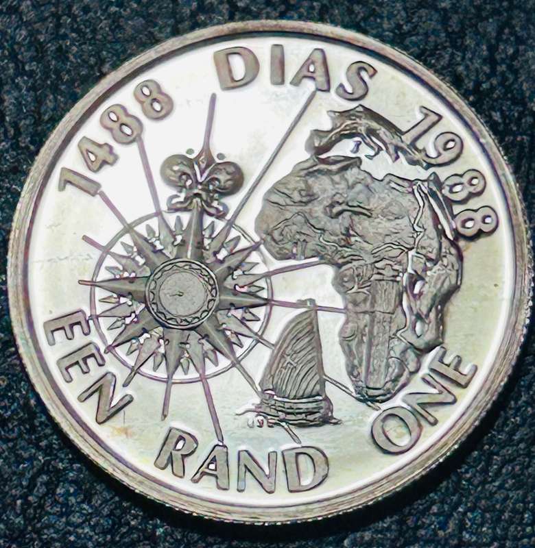 1988 R1 SILVER PROOF DIAS COMMEMORATIVE COIN IN SA MINT BOX
