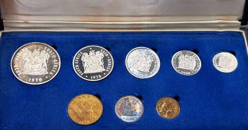 1978 SA PROOF SET IN ORIGINAL MINT BOX, SILVER RAND LOW MINTAGE ONLY 7000 PROOF SETS