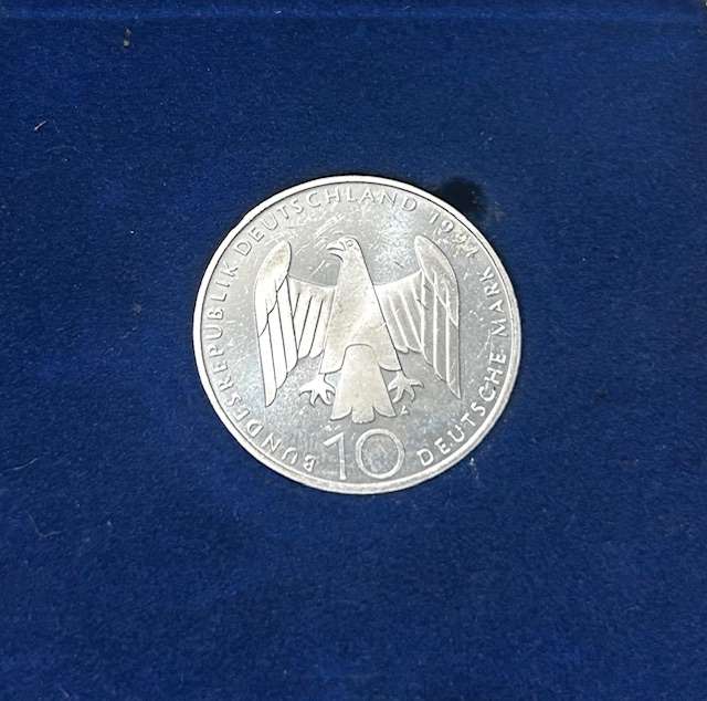1994 SILVER 10 DEUTSCHE MARK PROOF (STUTTGART Non-circulating coin) low mintage